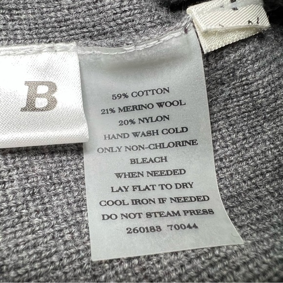 ANN TAYLOR Full Zip Buckle Collar Grey Wool Knit Moto Sweater Size S - Picture 14 of 16